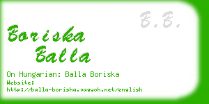 boriska balla business card